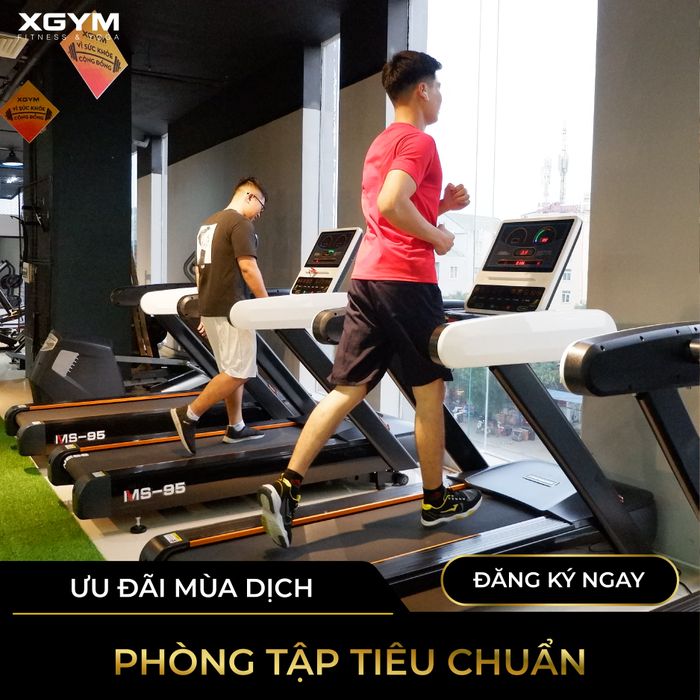 Khu vực tập luyện chuyên nghiệp tại XGYM Fitness & Yoga Hương Giang