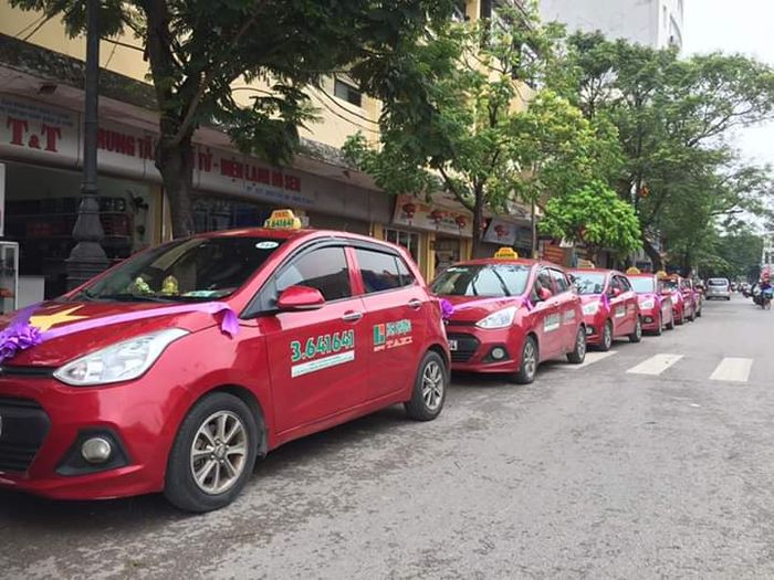 Hình ảnh đội xe Taxi Hoa Phượng phục vụ khách hàng