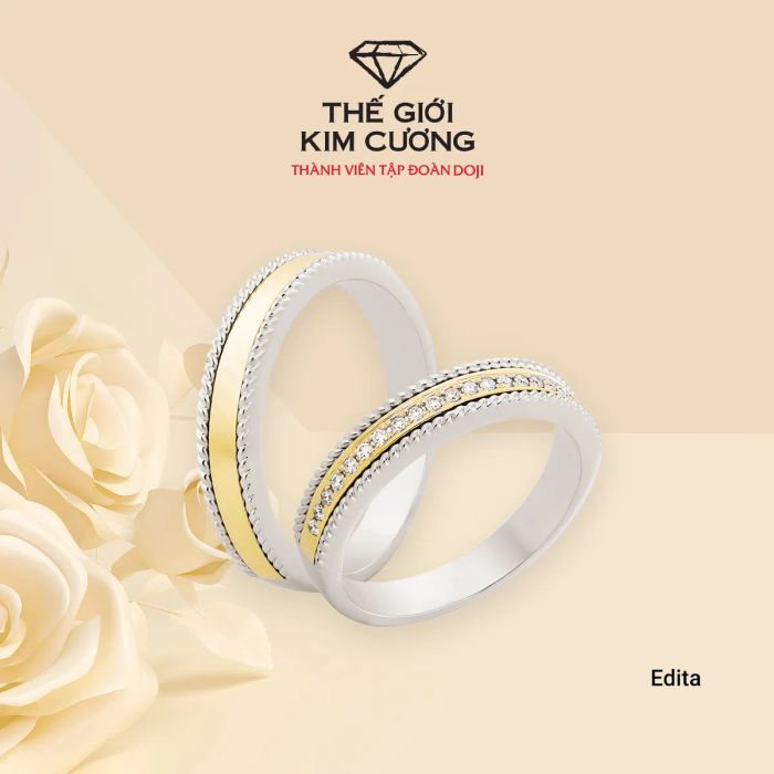 Những thiết kế nhẫn đôi tinh xảo tại Thế Giới Kim Cương