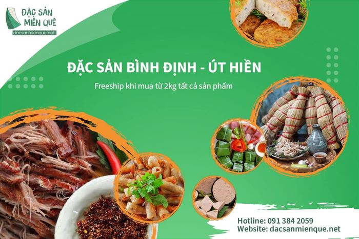 Không gian trưng bày đặc sản Bình Định tại Út Hiền
