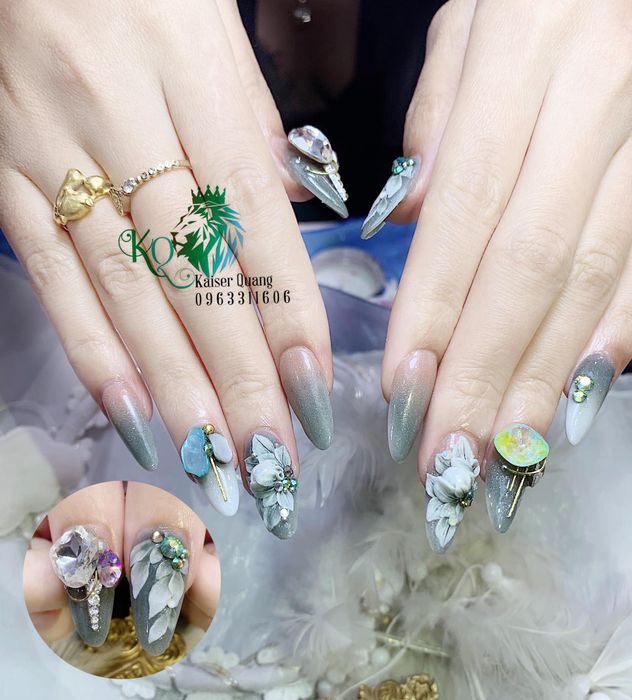 Bộ sưu tập nail art độc đáo tại Kaiser Nail Design: từ đính đá lấp lánh đến họa tiết hoa văn tinh xảo
