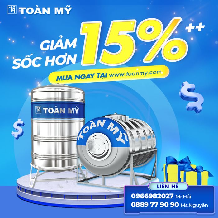 Hình ảnh ứng dụng thực tế bồn nước Toàn Mỹ