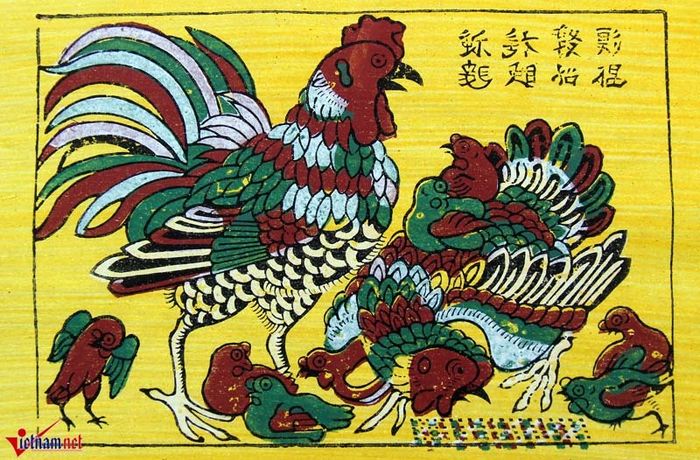 Hình ảnh sống động bức tranh Đàn gà mẹ con