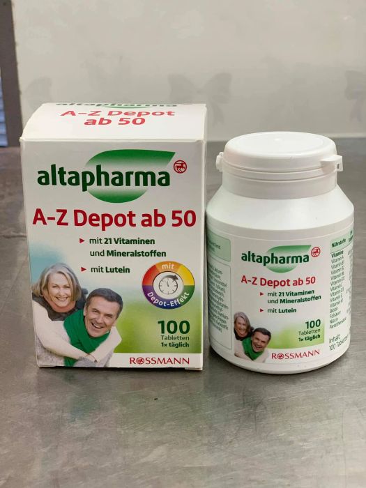 Hình ảnh chi tiết viên uống Altapharma A-Z Depot 50+ với công thức Đức độc đáo