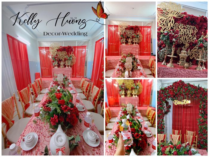 Hình ảnh không gian tiệc cưới được trang trí bởi Kelly Hương