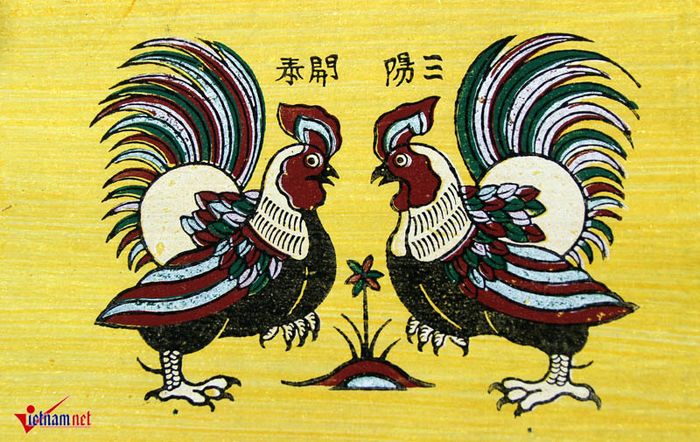 Hình ảnh sống động bức tranh Gà gáy năm canh