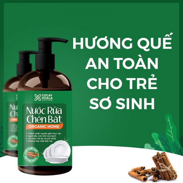 Hình ảnh chai nước rửa chén Cỏ Cây Hoa Lá thiết kế tối giản