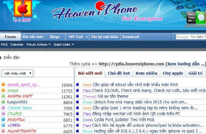 Giao diện thân thiện của HeavenIphone