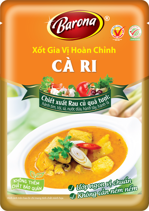 Hình ảnh món cà ri gà thơm ngon chế biến từ Xốt Barona