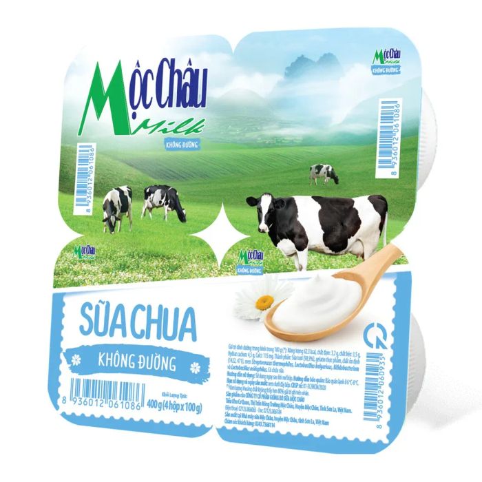 Hình ảnh sữa chua Mộc Châu không đường - Đặc sản từ vùng cao Tây Bắc