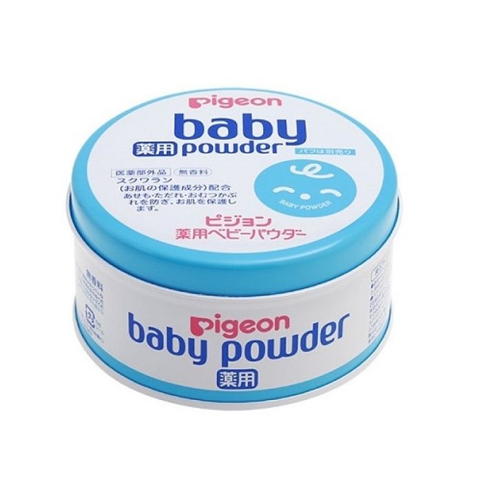 Hình ảnh chính hãng Phấn Rôm Pigeon Baby Powder Nhật Bản