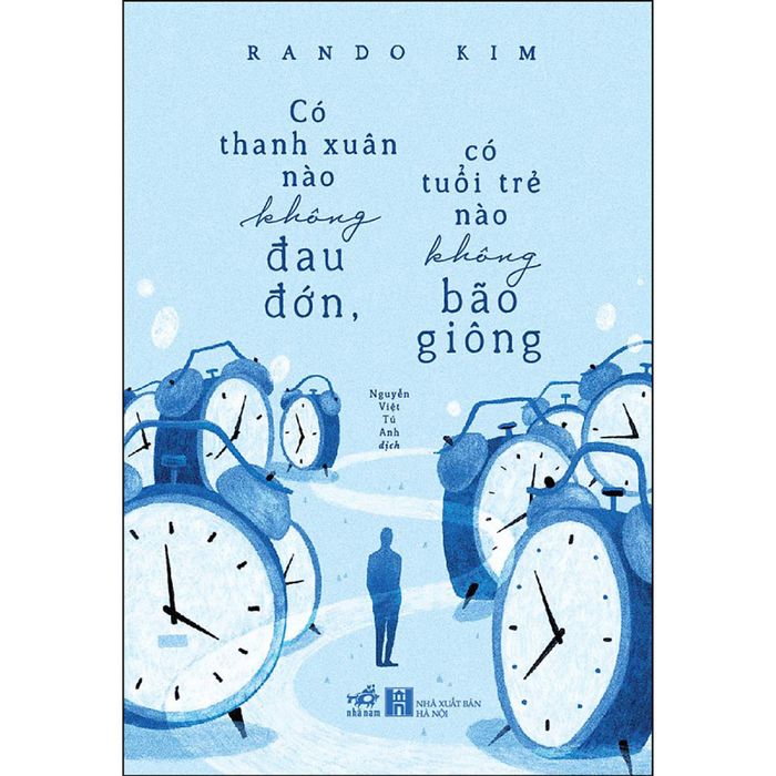 Bìa sách 'Có Thanh Xuân Nào Không Đau Đớn' - Một thiết kế ấn tượng với hình ảnh tuổi trẻ giữa bão giông, nơi mỗi đường nét đều thấm đẫm triết lý sống.