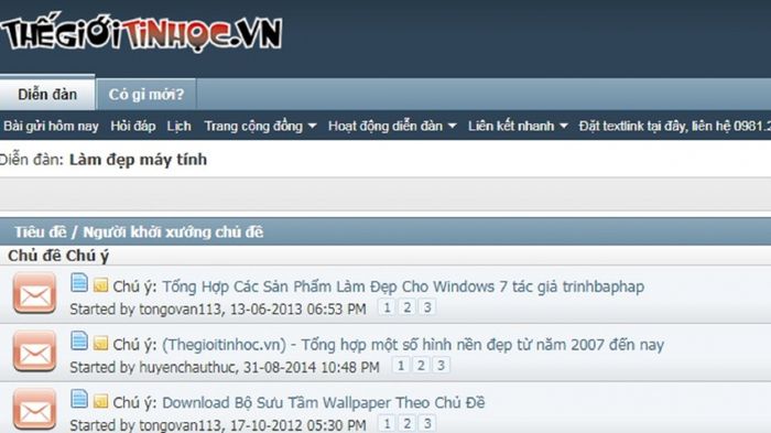 Cộng đồng sôi động tại Thegioitinhoc.vn