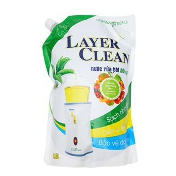 Hình ảnh thực tế nước rửa bát Layer Clean đang sử dụng