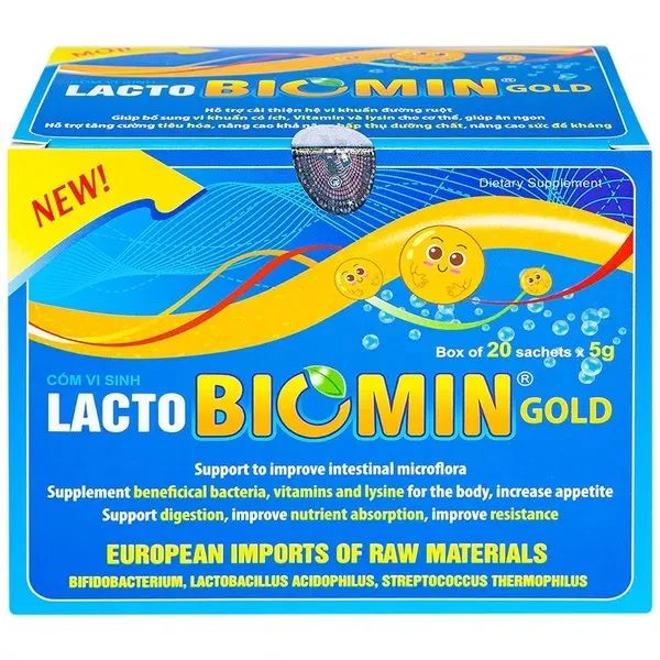 Hình ảnh bao bì Cốm vi sinh Lacto Biomin Gold