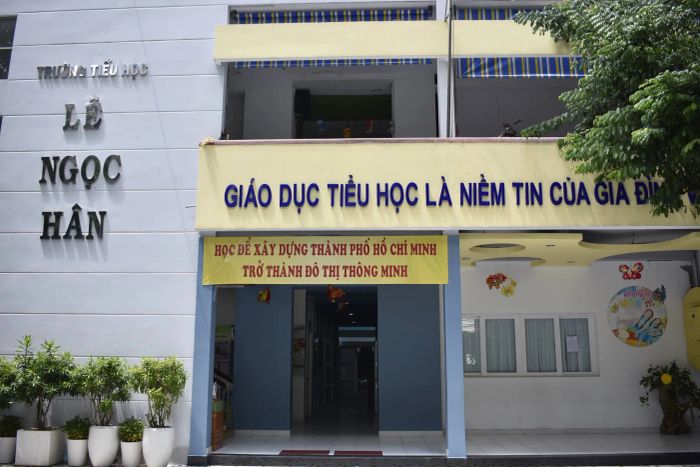 Không gian xanh mát tại Trường Tiểu học Lê Ngọc Hân