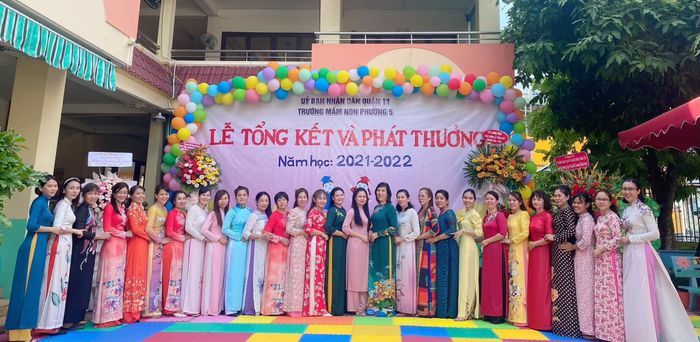 Khuôn viên xanh mát tại Trường Mầm non Phường 5