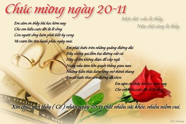 Bức thư xúc động gửi cô giáo nhân ngày 20-11