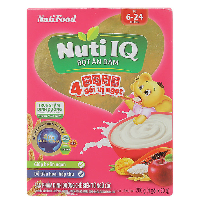 Hình ảnh bột ăn dặm Nuti IQ đóng gói chính hãng