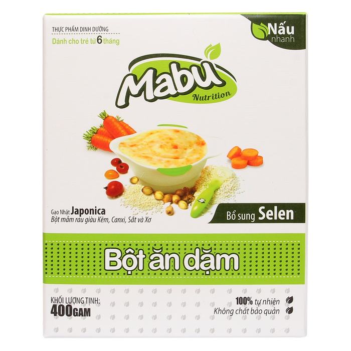 Hình ảnh bột ăn dặm Mabu đóng gói chính hãng