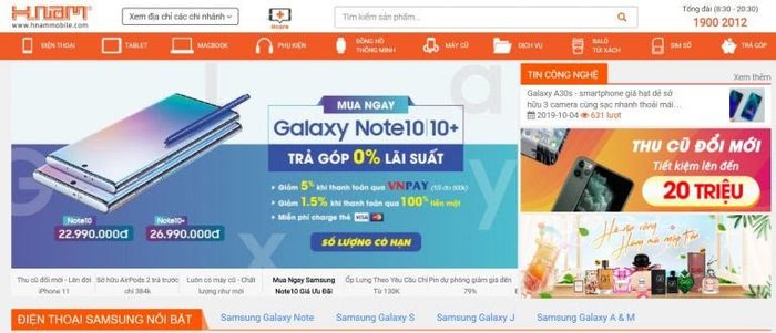 Không gian trưng bày hiện đại tại HNAMMOBILE