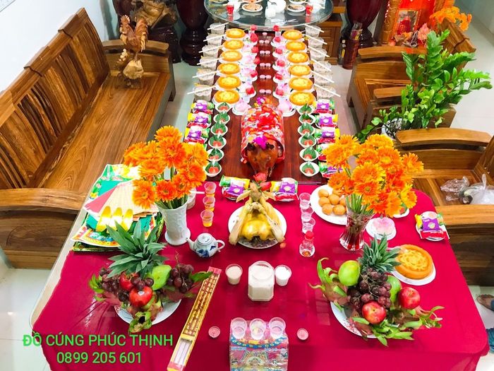 Hình ảnh mâm cúng nghệ thuật từ Đồ Cúng Phúc Thịnh