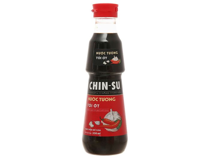 Hình ảnh thực tế chai nước tương Chin-su - Thiết kế hiện đại, tiện dụng