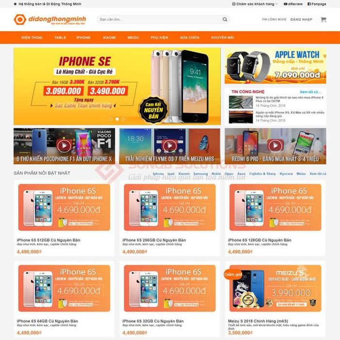 Góc trải nghiệm sản phẩm tại cửa hàng Di Động Thông Minh