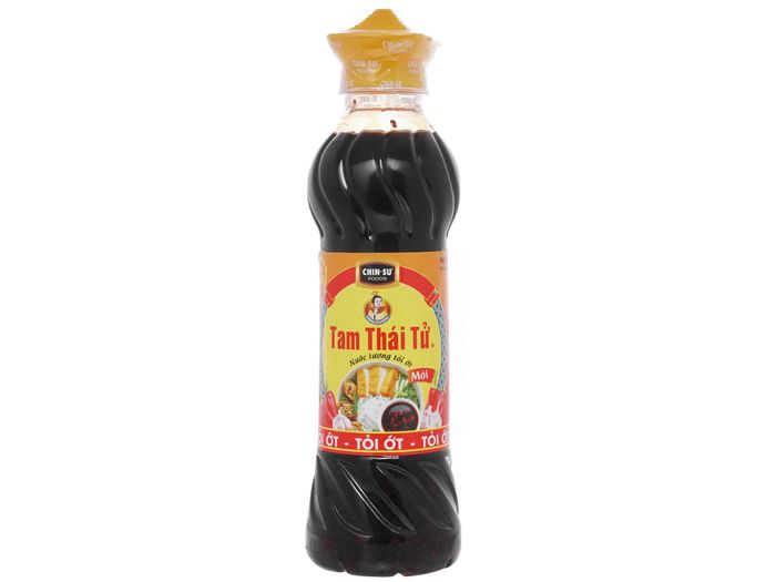Hình ảnh chân thực nước tương tỏi ớt Tam Thái Tử - Phiên bản cao cấp