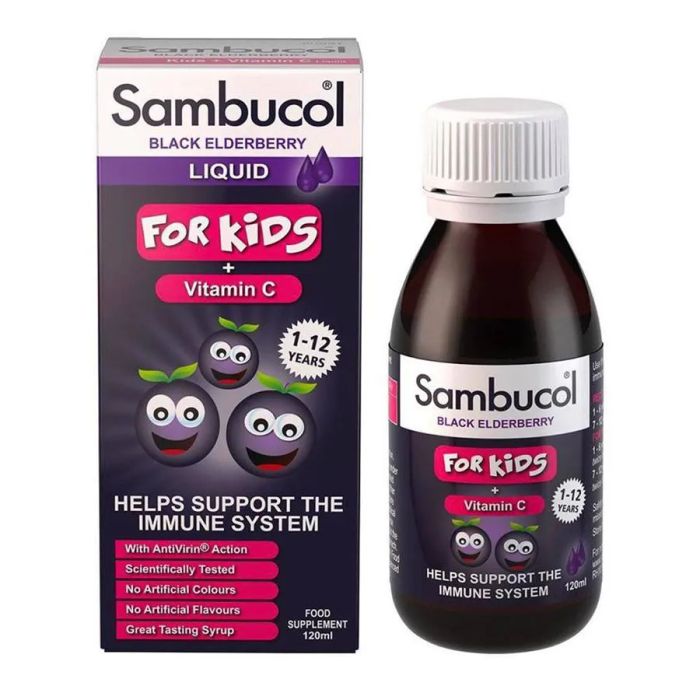 Siro Sambucol với thành phần từ quả cơm cháy đen, chứa nhiều vitamin C và kẽm, giúp bảo vệ hệ miễn dịch của trẻ, phòng chống bệnh cúm, cảm lạnh và các bệnh về đường hô hấp. Đặc biệt, sản phẩm này đã nhận được giải thưởng y tế danh giá tại Anh trong suốt 4 năm liên tiếp.