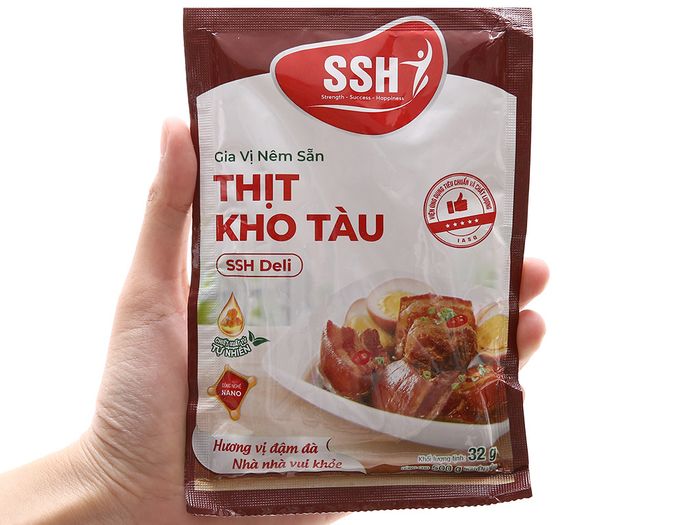 Gia vị nêm sẵn thịt kho tàu SSH Deli ảnh 1 - Bao bì thiết kế sang trọng, sản phẩm chất lượng được kiểm định bởi Viện Tiêu chuẩn Chất lượng Việt Nam