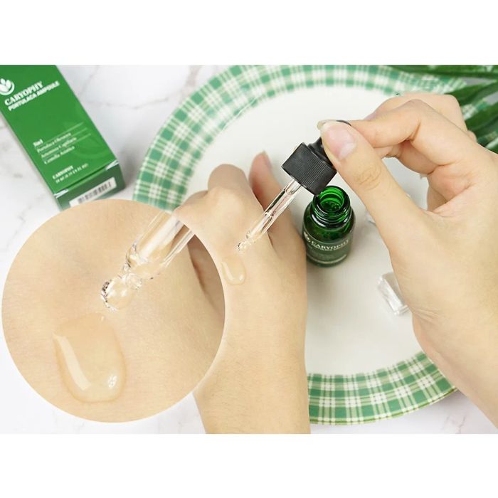 Hình ảnh chân thực Serum Trị Mụn Caryophy Portulaca Ampoule phiên bản mới