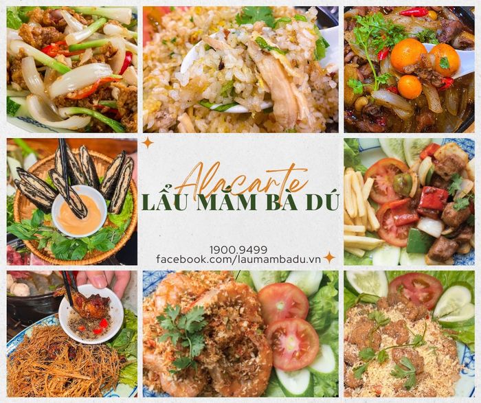Không gian ấm cúng và nồi lẩu mắm đặc trưng tại Bà Dú