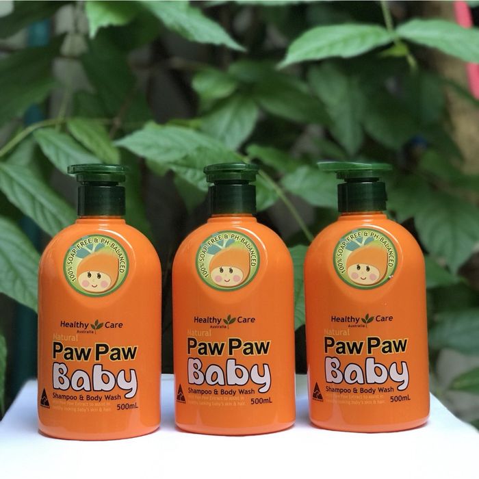 Hình ảnh sản phẩm Paw Paw Baby - Chai 500ml màu cam đặc trưng với vòi bơm tiện lợi