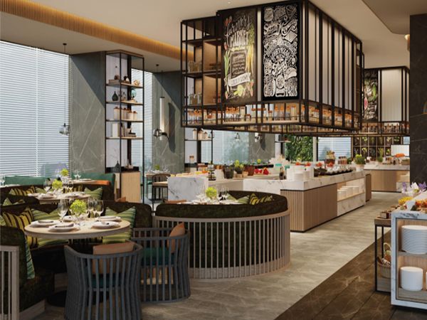 Hình ảnh sang trọng về không gian ẩm thực đẳng cấp tại FLC City Hotel Beach Quy Nhơn
