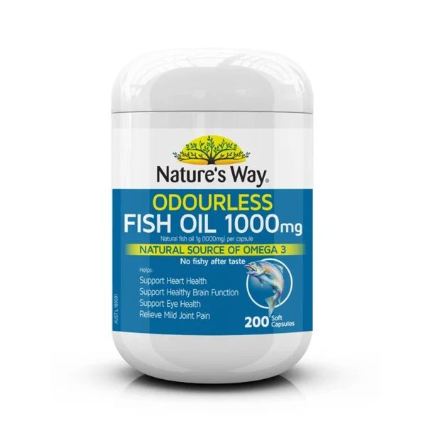 Dầu Cá Tự Nhiên Nature's Way Odourless Fish Oil 1000mg - Ảnh 1