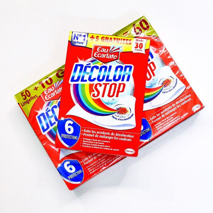Hình ảnh minh họa giấy hút màu Decolor Stop - Bảo vệ màu sắc quần áo hoàn hảo
