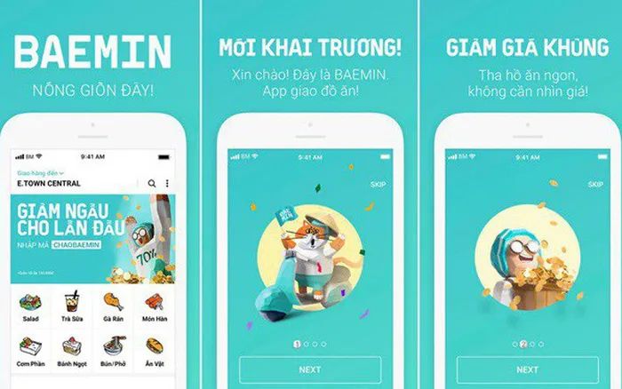 Hình ảnh shipper BAEMIN đang giao đồ ăn tận nơi