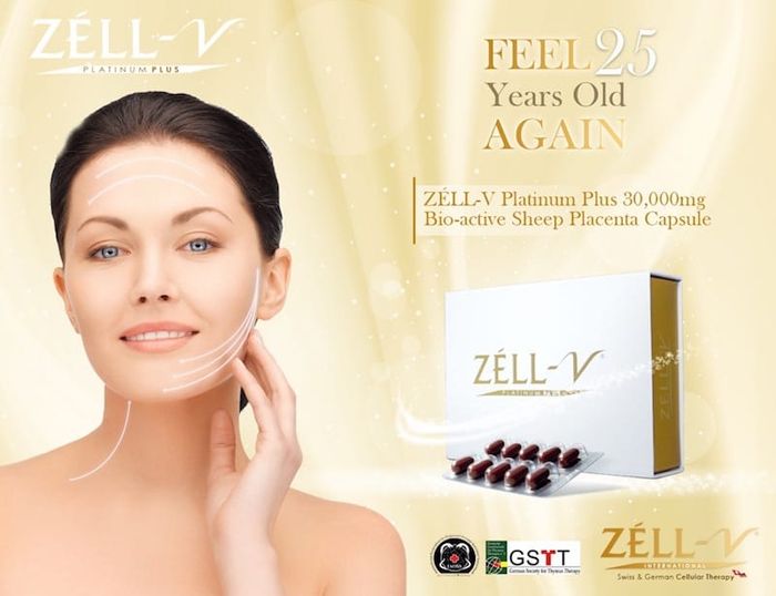 Hình ảnh chi tiết viên uống Nhau Thai Cừu Zell V Platinum Plus 30000mg cao cấp