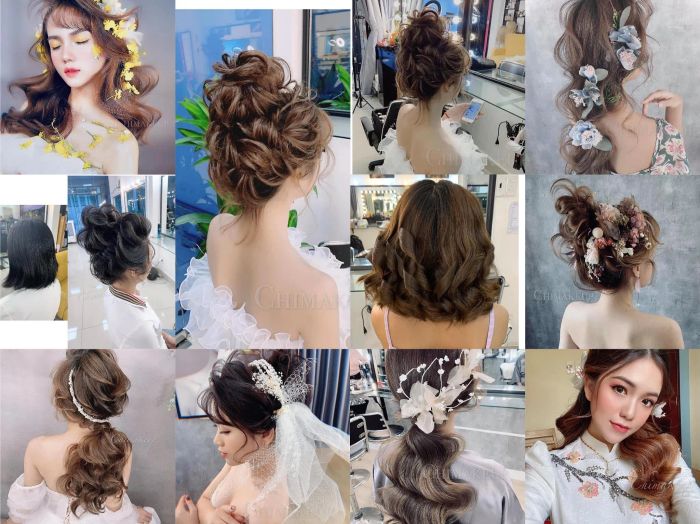 Hình ảnh thực tế lớp học tóc cô dâu tại Chi Xinh Make-up
