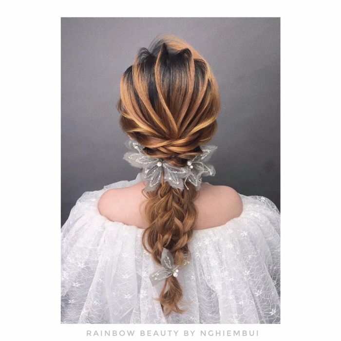 Hình ảnh tác phẩm tóc cô dâu ấn tượng tại Rainbow Beauty by NghiemBui