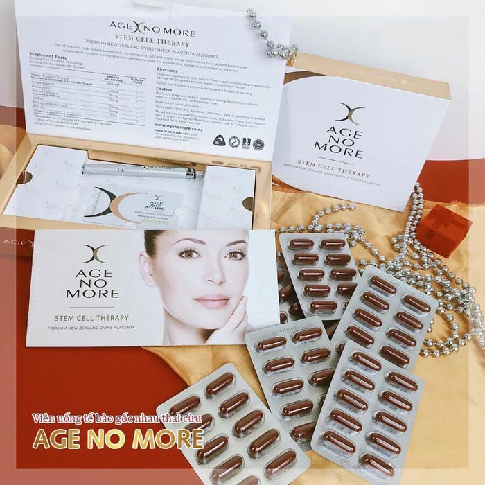 Hình ảnh thực tế viên uống tế bào gốc nhau thai cừu Age No More 25000mg New Zealand