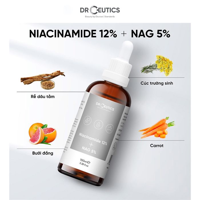 Tinh Chất Sáng Da, Se Khít Lỗ Chân Lông DrCeutics B3 Niacinamide 12% + NAG 5% hình ảnh 2