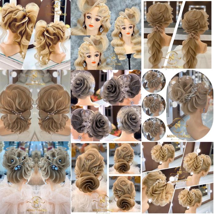 Hình ảnh lớp học tóc cô dâu tại Minh Thắng Beauty Academy