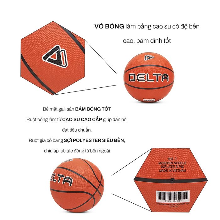 Bóng rổ DELTA 9613-B - Góc nhìn chi tiết (Hình 2)