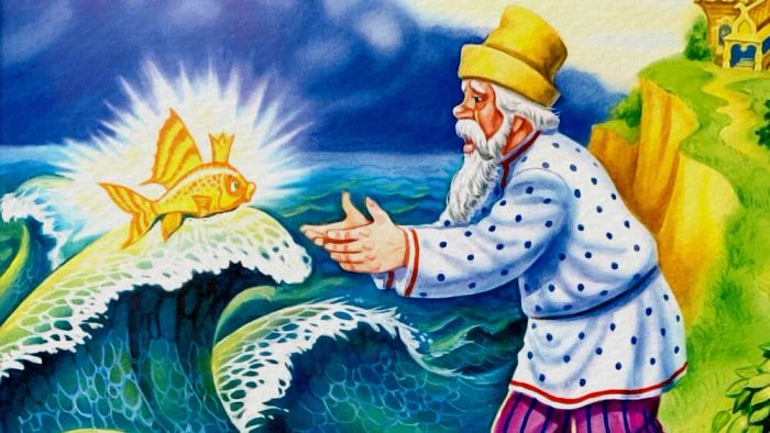 Ảnh minh họa: Cảnh ông lão thả cá vàng (Nguồn: Internet)