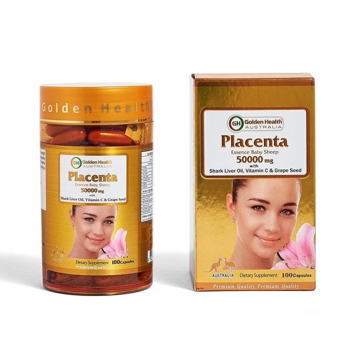 Bộ sưu tập hình ảnh thực tế viên uống Golden Health Placenta 50000mg cao cấp