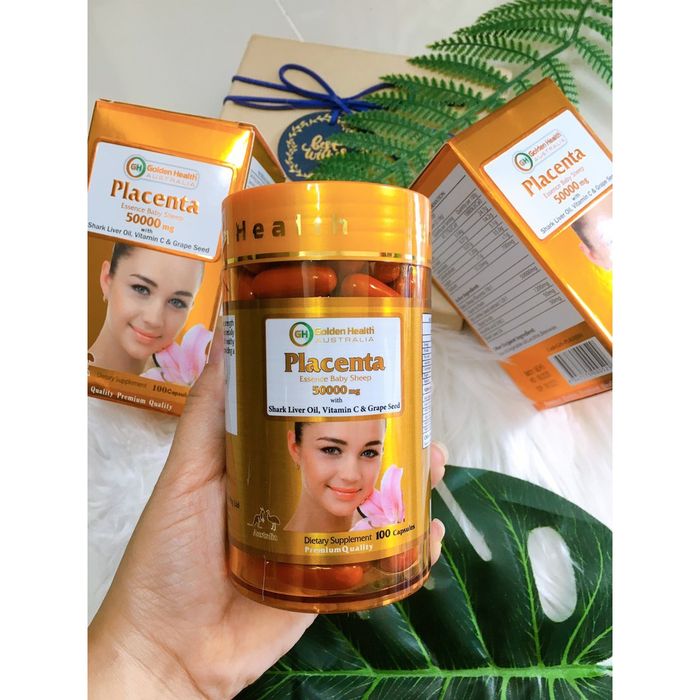 Hình ảnh chi tiết viên uống Golden Health Placenta 50000mg - Tinh chất nhau thai cừu cao cấp từ Úc