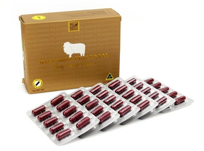 Bộ sưu tập hình ảnh thực tế viên uống Nhau Thai Cừu Maxi Sheep Placenta 50000mg