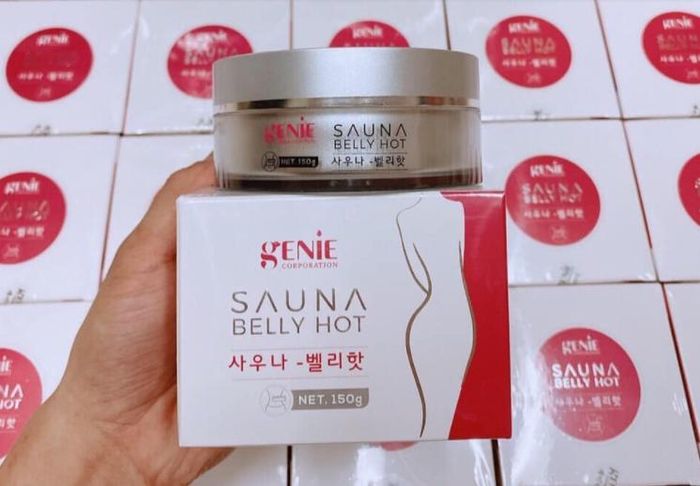 Hình ảnh thực tế kem massage Genie Sauna Belly Hot
